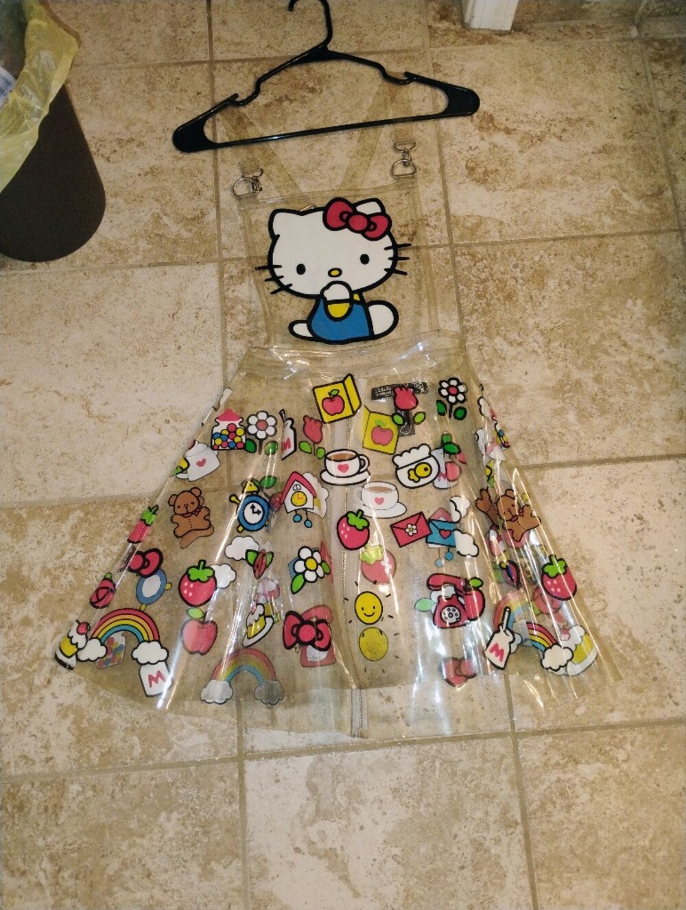 Dolls Kill Hello Kitty Clear PVC Apron Dress